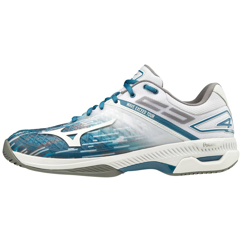 Scarpe Tennis Mizuno Wave Exceed Tour 4 AC Uomo - Blu/Bianche - 97314-GLQV